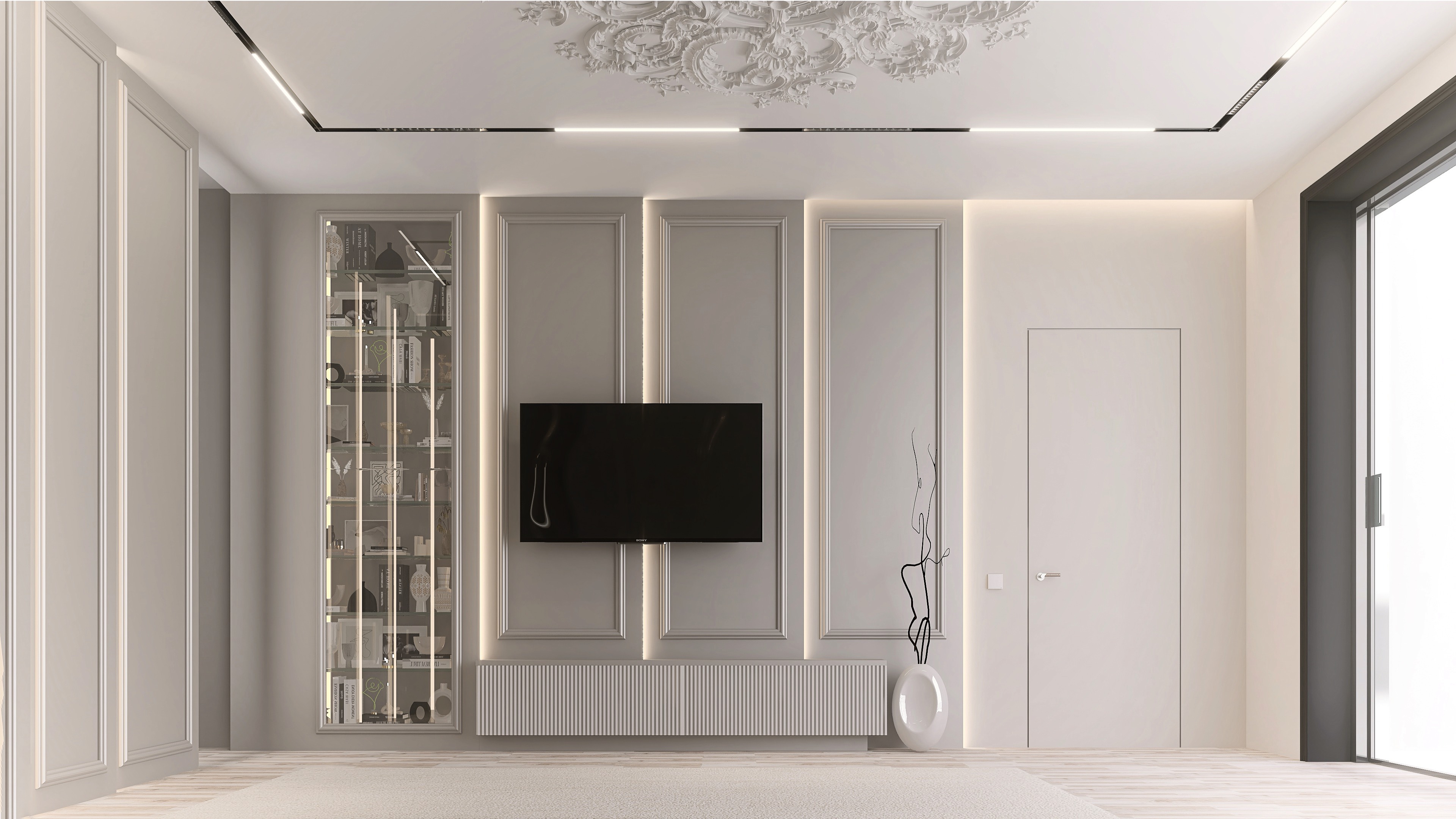 DJ facing a crowd at his deck. Photo with a purple hue