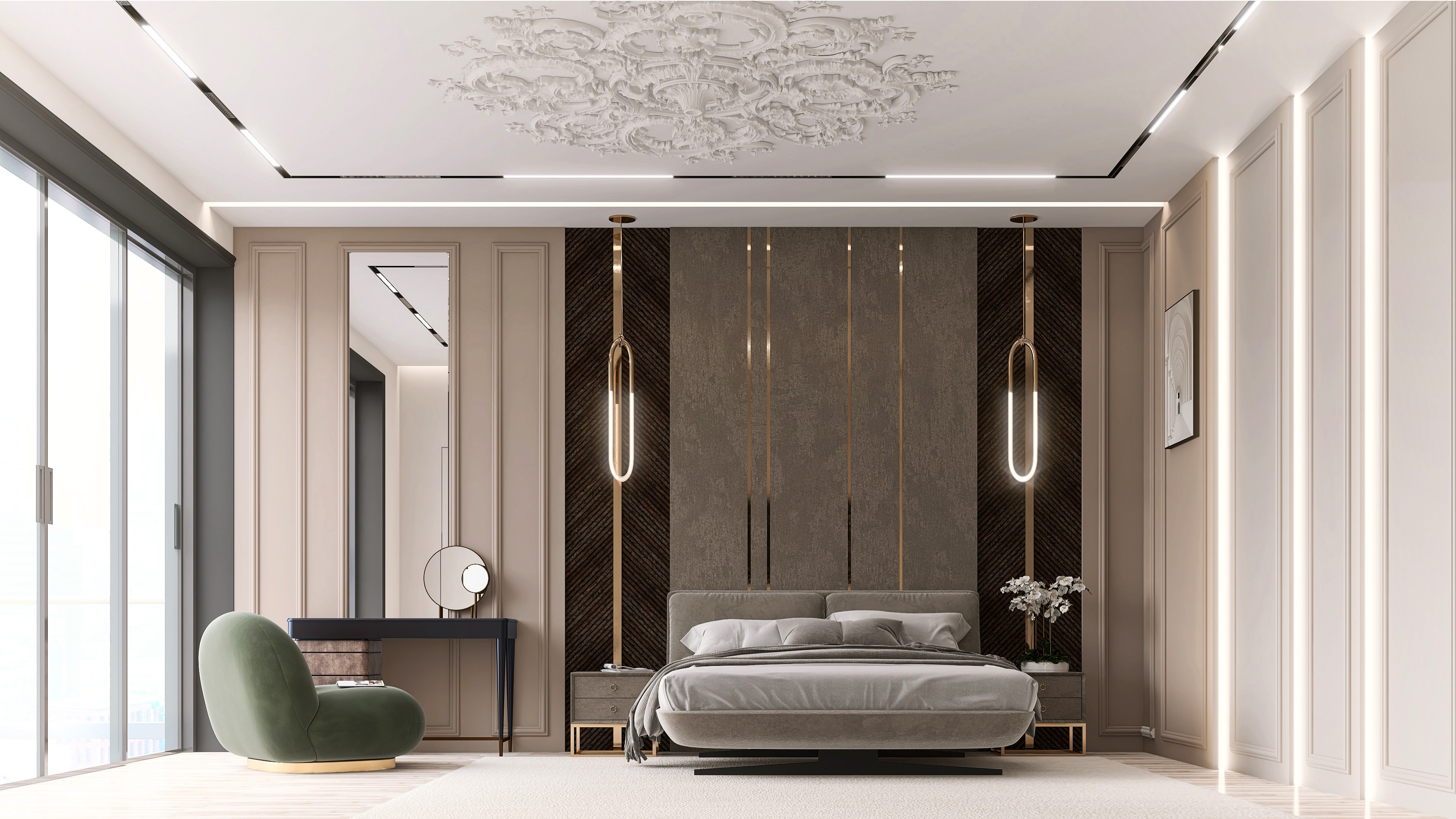 DJ facing a crowd at his deck. Photo with a purple hue